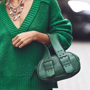 NWOT Free People Say Yes Leather Bag in Pine